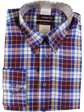 AERO LS Check Burgundy Shirt