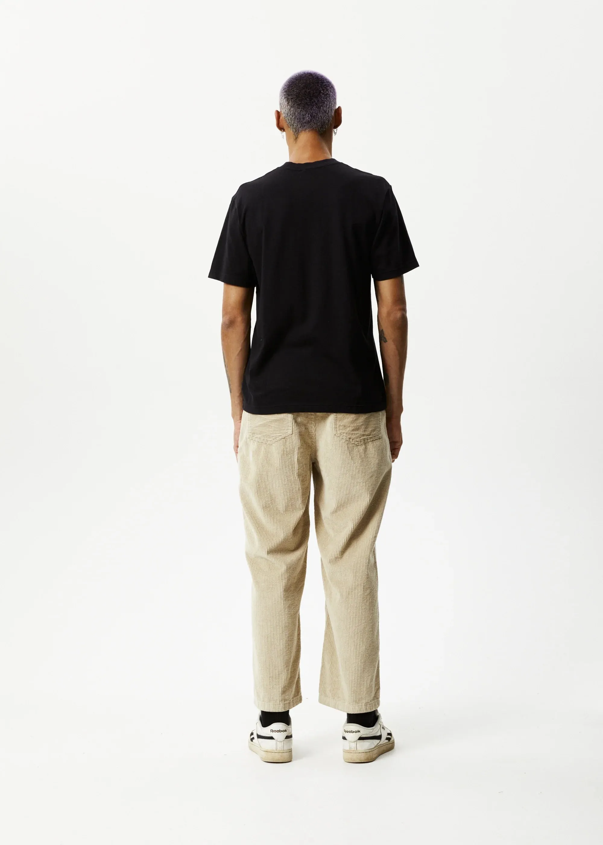 AFENDS Mens Pablo - Organic Corduroy Baggy Pants - Dark Ecru