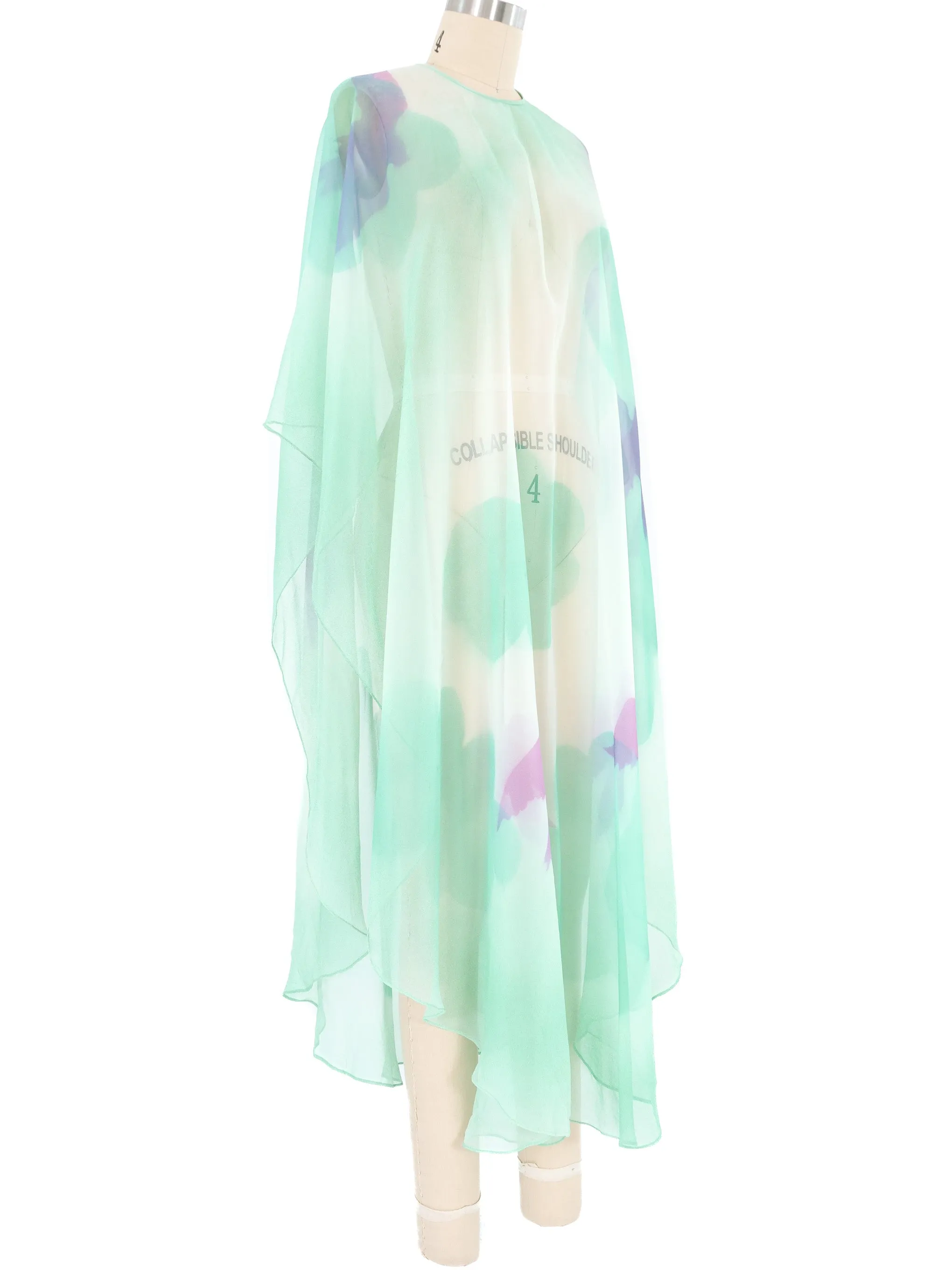 Airbrushed Dove Chiffon Cape