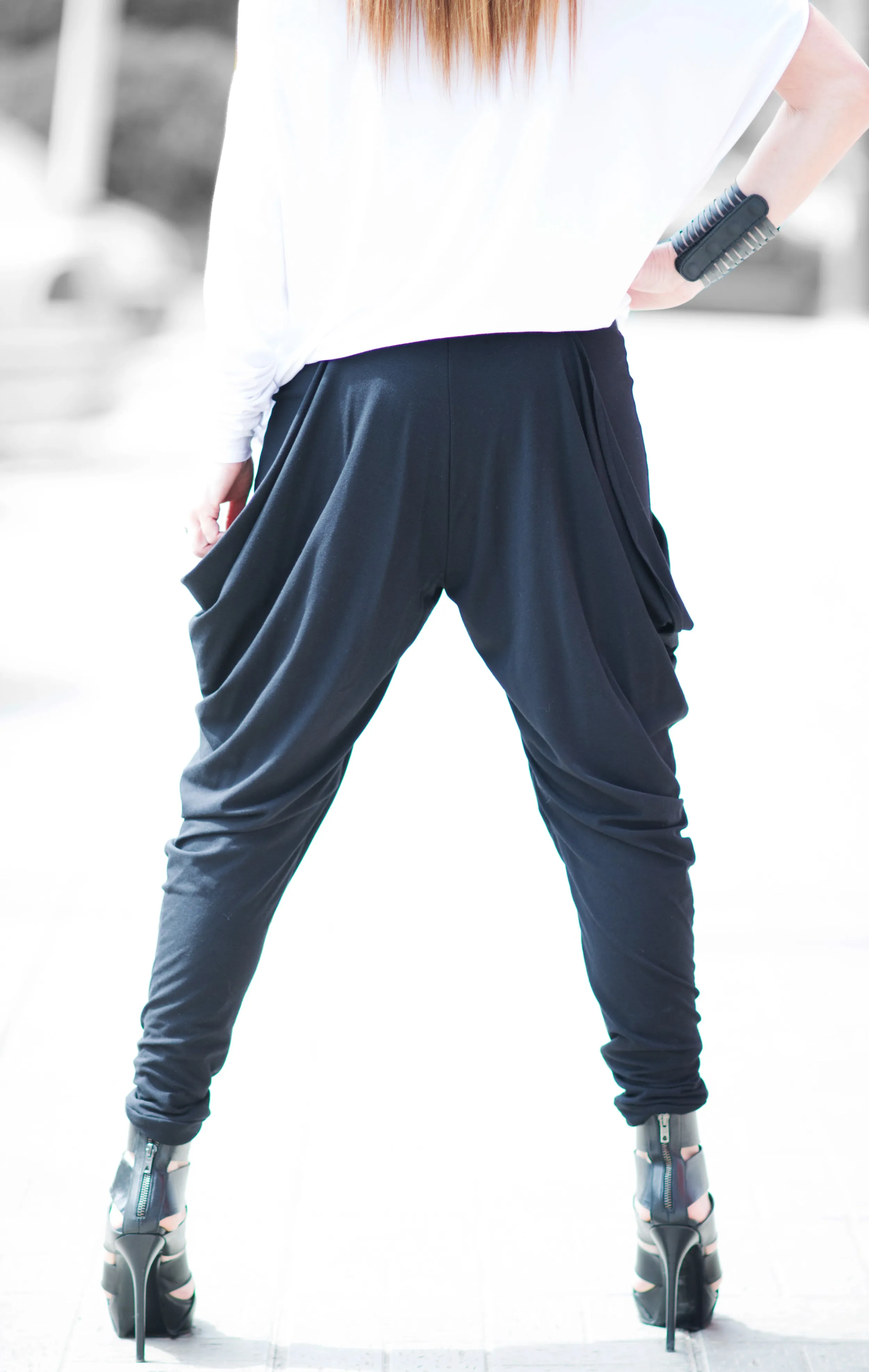 Black Jersey Pants by EUG Fashion