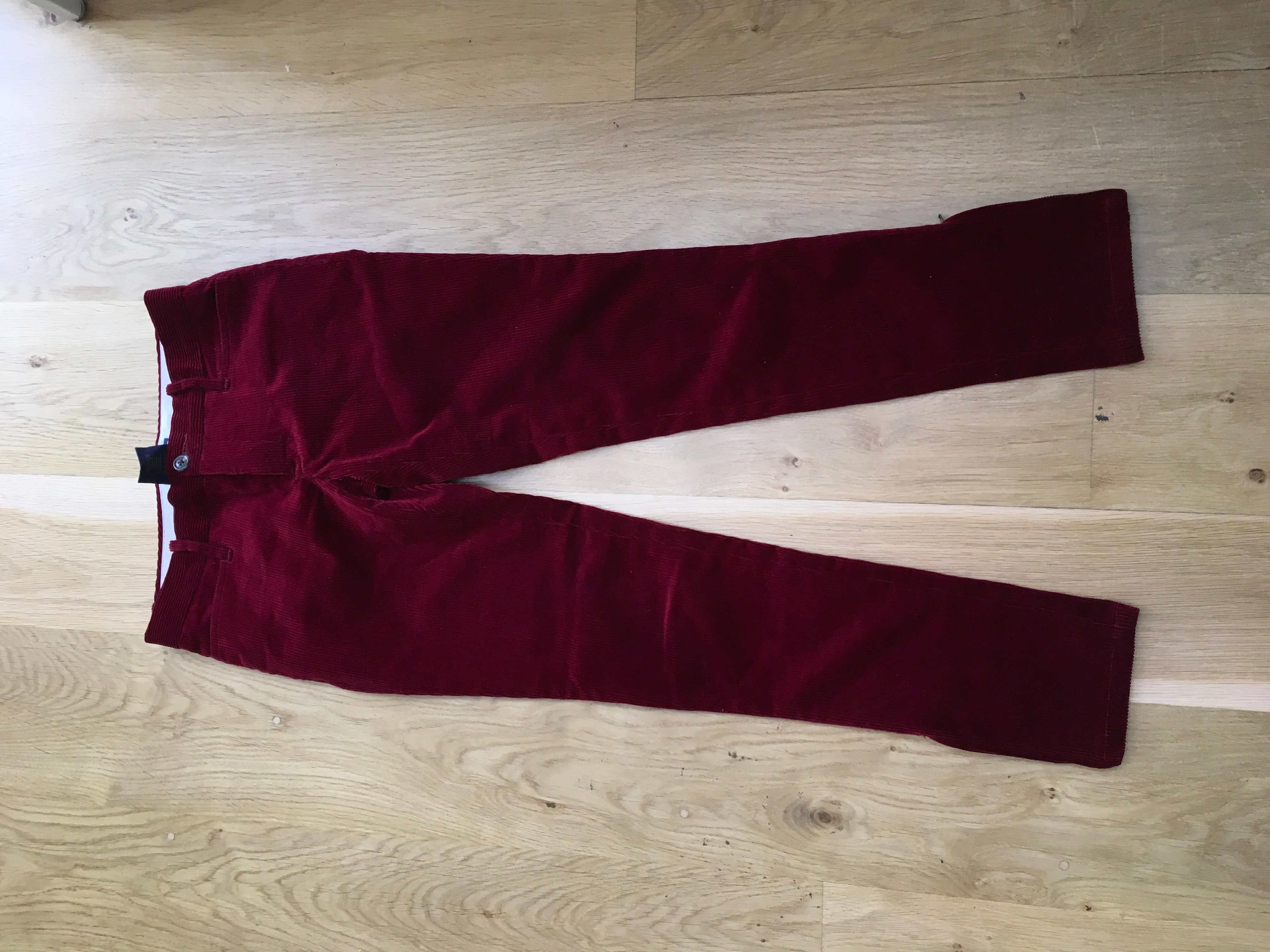 Ralph Lauren burgundy corduroy pants Skinny Trousers LADIES