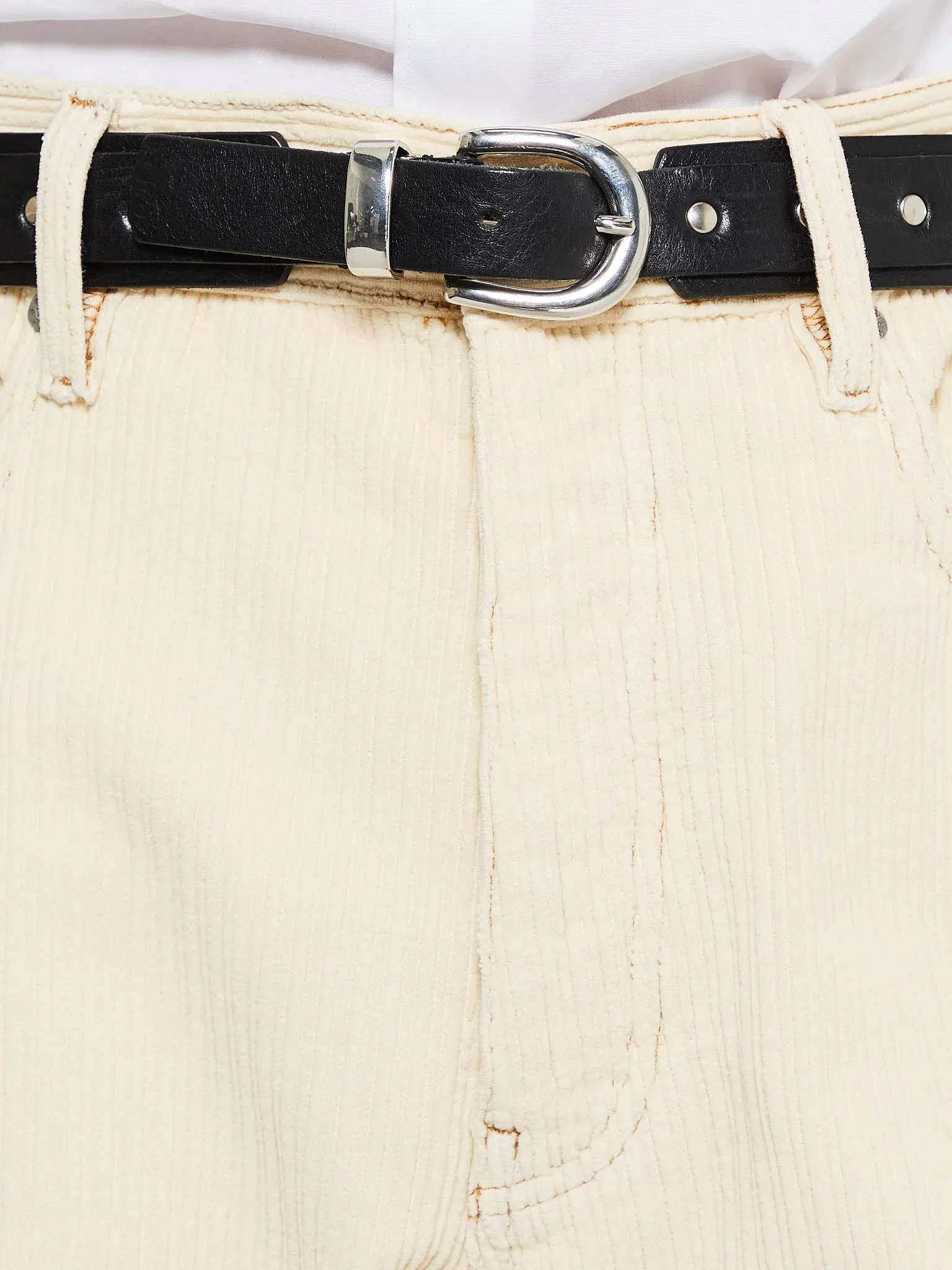 Wide Twist Cord Jeans in Off-white